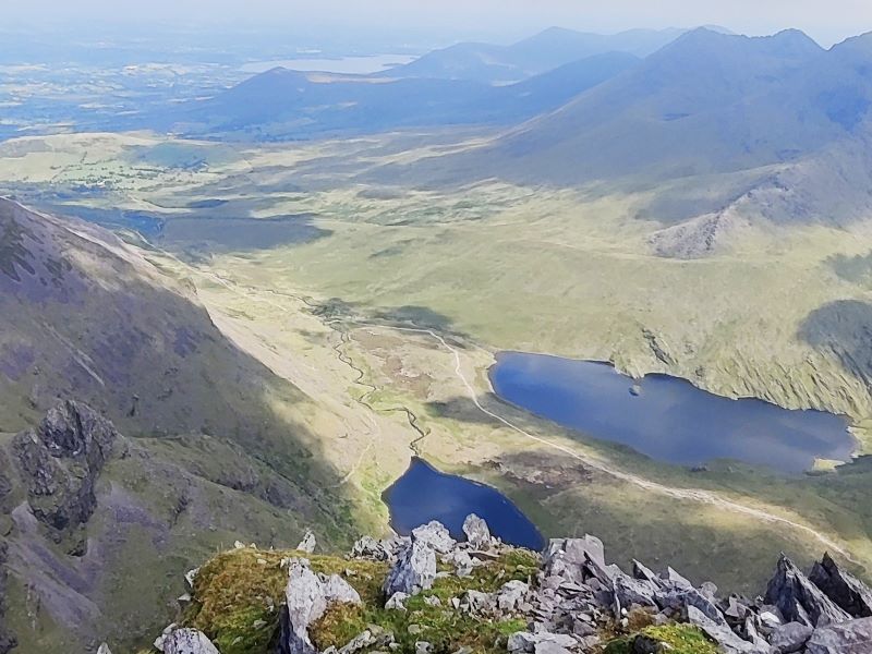Lough Gouragh and Lough Callee from the highest point in Ireland - Carrauntoohil